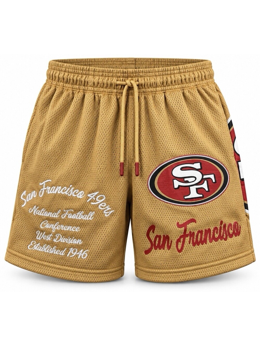 Ultra Game San Francisco 49ers Men’s XS Gold Mesh Shorts NFL Team Apparel NWT